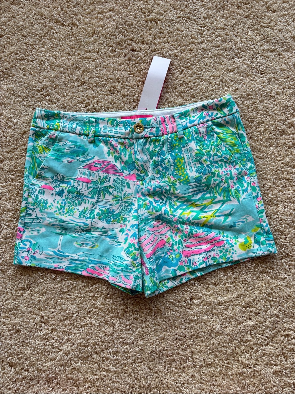 NWT Lilly Pulitzer Callahan Knit Short Gustavia Green Sunshine City Size 4